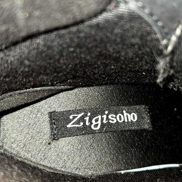 Zigisoho 7 Black Rhinestones Women's Combat Boots With 3 Inch Heel Shoes Sparkle - Picture 5 of 8